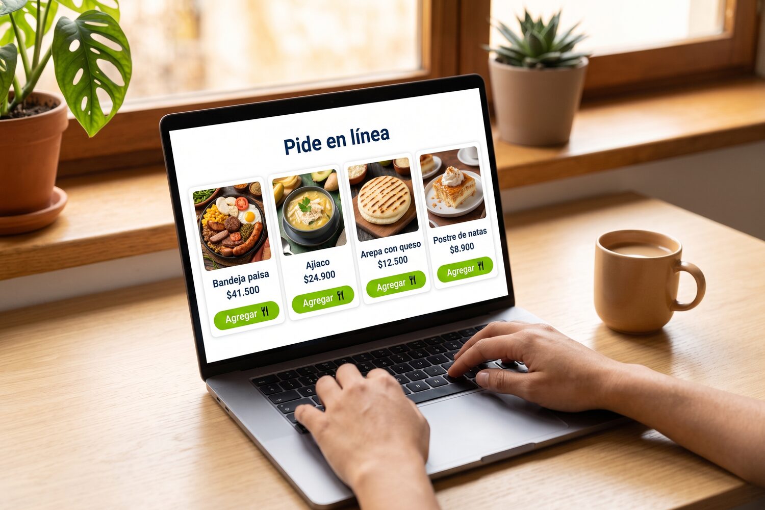 Pantalla de la tienda virtual Henko con el catálogo de productos del restaurante